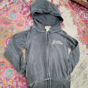 Vintage Distressed 'Brooklyn' Cropped Hoodie Sweatshirt Soft